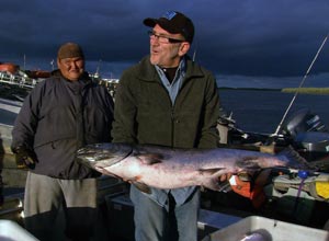 chef Rick Moonen fishing with King Salmon